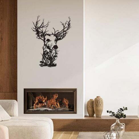 Xedatric Deer Head Metal Wall Art-Ruby-Rustic Hunting Hunting Lodge Decor ، Farmhouse Indoor/Outdoor Metal Sculpture لغرفة المعيشة ، المقصورة ، الفناء in Kuwait