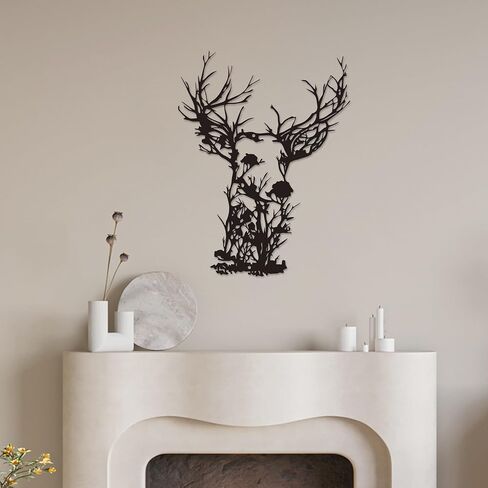 Xedatric Deer Head Metal Wall Art-Ruby-Rustic Hunting Hunting Lodge Decor ، Farmhouse Indoor/Outdoor Metal Sculpture لغرفة المعيشة ، المقصورة ، الفناء in Kuwait