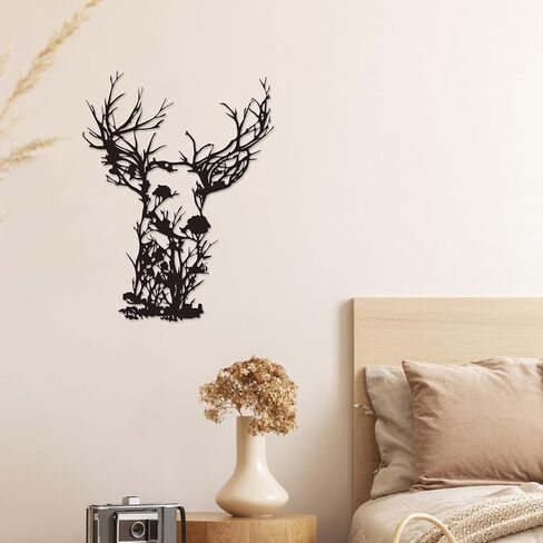 Xedatric Deer Head Metal Wall Art-Ruby-Rustic Hunting Hunting Lodge Decor ، Farmhouse Indoor/Outdoor Metal Sculpture لغرفة المعيشة ، المقصورة ، الفناء in Kuwait