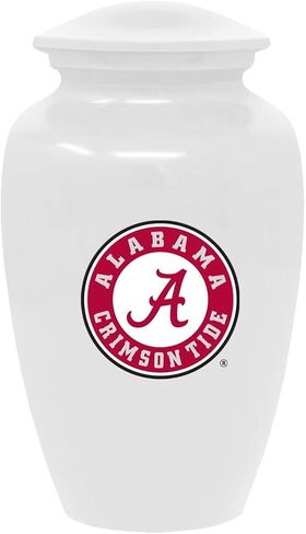 Aremiteiteurn's NCAA College College Cremation Cremation Cremation - الجنازة المصنوعة يدويًا للبالغين لـ Ashes Metal Collegiate (Alabama with Seal ، Red) in Kuwait