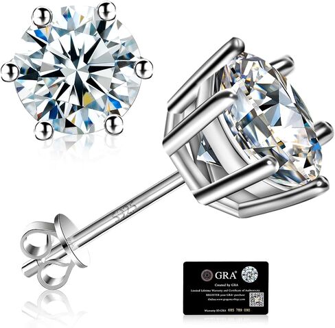 Moissanite Stud Earrings Women S925 Sterling Silver Earring Jewelry D Color VVS1 GRA Lab Created Diamond Earring for Men 18K White Gold Plating in Saudi Arabia
