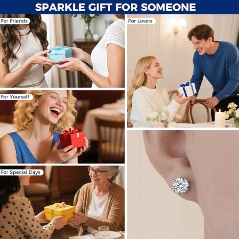 Moissanite Stud Earrings Women S925 Sterling Silver Earring Jewelry D Color VVS1 GRA Lab Created Diamond Earring for Men 18K White Gold Plating in Saudi Arabia
