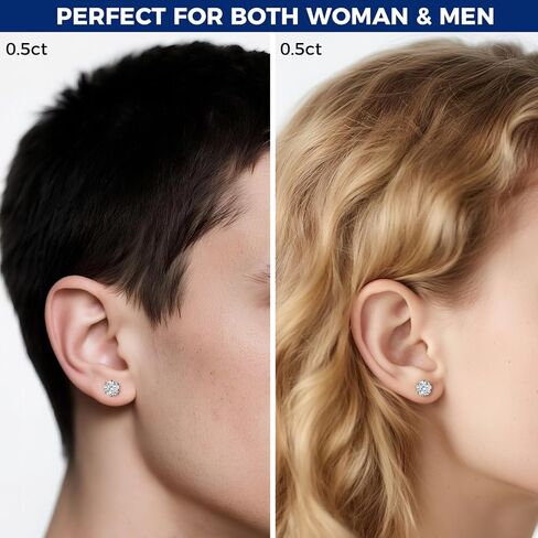 Moissanite Stud Earrings Women S925 Sterling Silver Earring Jewelry D Color VVS1 GRA Lab Created Diamond Earring for Men 18K White Gold Plating in Saudi Arabia