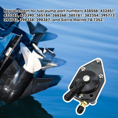 مضخة الوقود الخارجي 0438556 مع حشية متوافقة مع Evinrude Johnson Evenrude 25-140hp 18-7352 438556 433390 385784 433387 432451 398387 388268 0438556 Motor Boat Motor (Black) in Saudi Arabia