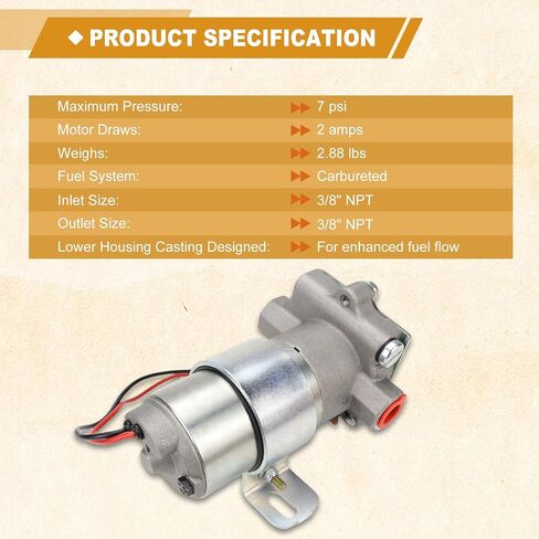 USTAR 97 GPH مضخة الوقود الكهربائية 7 PSI يستبدل 12-801-1 استخدام متعدد الوظائف سهل التثبيت (97 GPH) in Saudi Arabia
