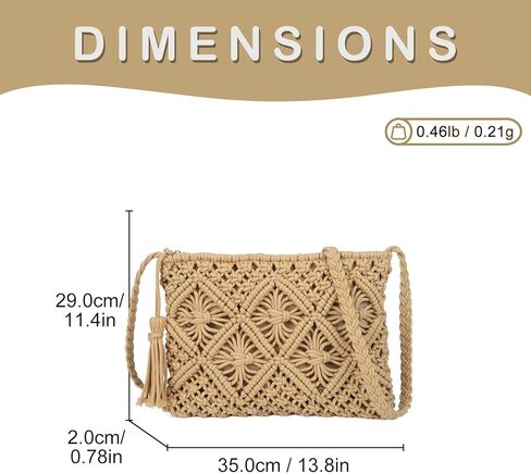Gladdon Bohemian Small Crossbody Bag for Women Stylish Woven Shoulder Purses with Tassel in Kuwait