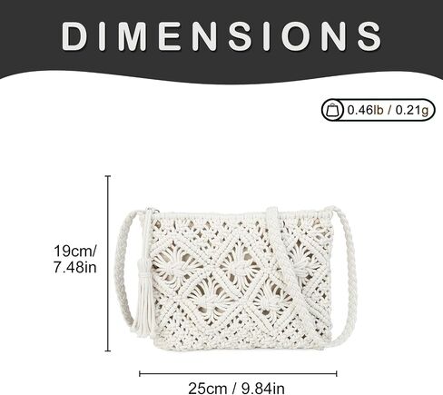 Gladdon Bohemian Small Crossbody Bag for Women Stylish Woven Shoulder Purses with Tassel in Kuwait