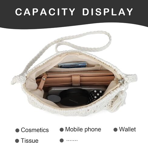 Gladdon Bohemian Small Crossbody Bag for Women Stylish Woven Shoulder Purses with Tassel in Kuwait