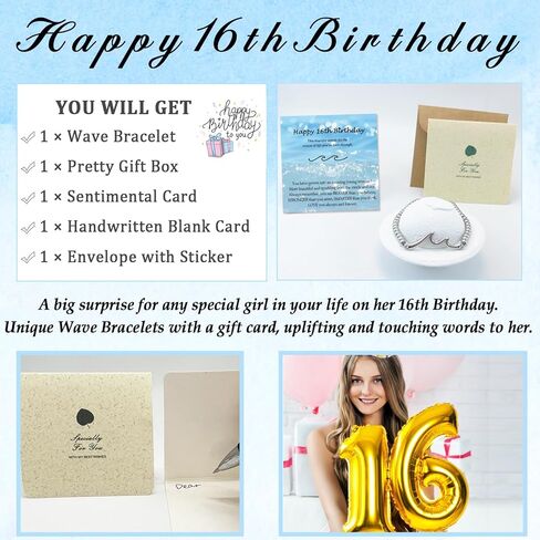 Birthday Gifts for Women Mom Wife Grandma Daughter Friend Bestie Sister, Silver Wave Bracelet Gifts for Woman Birthday Gift Ideas, The Waves of Life We've Through Together Gift in Kuwait