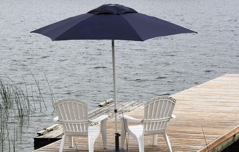 Heininger 1205 Navy 8.5' Push-Up Market Style Umbrella in Saudi Arabia