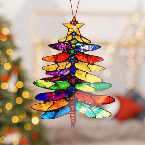 Dragonfly Christmas Ornament for Tree, Dragonfly Gifts for Women, Christmas Tree Ornaments Decor, Dragon Fly Gift for Women, Dragonflies Theme Gift Ornament Decor, Birthday Gift for Mom, Girl, Friends in Kuwait