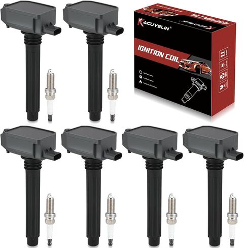 UF807 Ignition Coil Pack and Iridium Spark Plugs Set of 6 Compatible with Jeep Wrangler Grand Cherokee Ram 1500 Dodge Durango Pacifica 2016-2021 Replaces#68223569AB, 93175 in Saudi Arabia