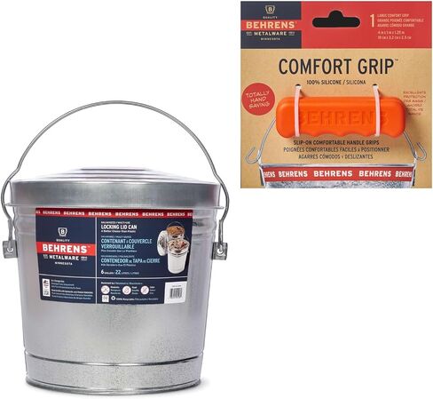 سلة المهملات بغطاء من الفولاذ المقاوم للصدأ سعة 6 جالون من Behrens (6 جالون) مصنوعة في الولايات المتحدة الأمريكية (رفان) in Kuwait
