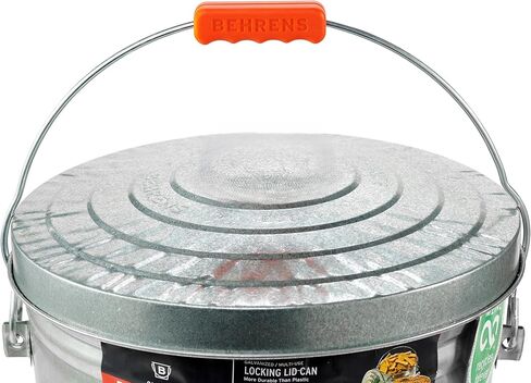 سلة المهملات بغطاء من الفولاذ المقاوم للصدأ سعة 6 جالون من Behrens (6 جالون) مصنوعة في الولايات المتحدة الأمريكية (رفان) in Kuwait