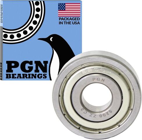 PGN (10 Pack) 6200-ZZ Bearing - Lubricated Chrome Steel Sealed Ball Bearing - 10x30x9mm Bearings with Metal Shield & High RPM Support in Saudi Arabia