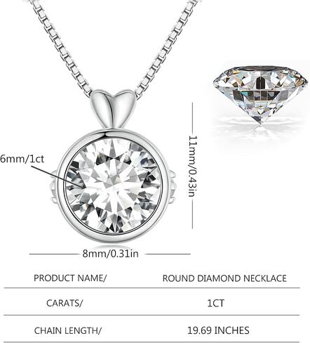 14K الذهب جميل 1CT VVS2 D-Color Round Round Diamond Netlace للنساء مع 19.69 في السلسلة ، وقطعة مجوهرات للنساء اللطيفة والحلوة ليوم عيد الحب in Saudi Arabia