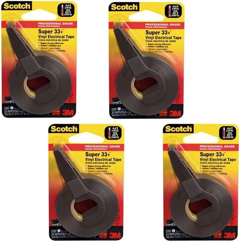 EAR MMM194NA Super 33+ Vinyl Electrical Tape with Dispenser, 200' Length x 1/2" Width, Black in Saudi Arabia