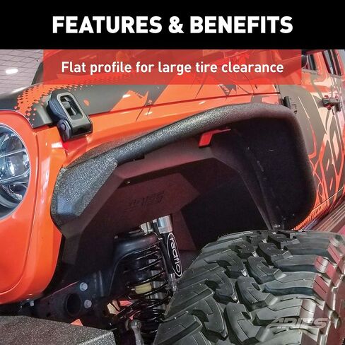 Aries 1500203 محكم الألومنيوم الأسود الجبهي الجيب Wrangler JL Gladiator JT Fender Flares in Saudi Arabia