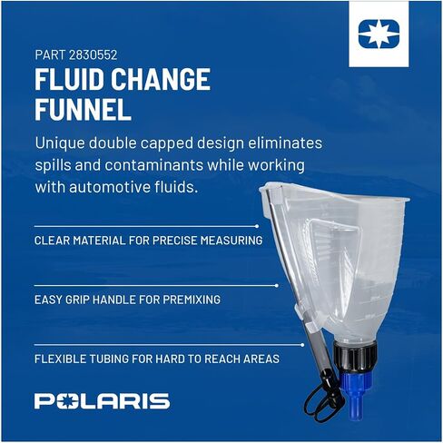 Polaris 1 Liter Fluid Change Funnel with Long Hose - Mess-Free and Controlled Pouring of Automotive Fluids, Oil, Gas - Durable Design for Easy Maintenance, Refills and Precision Pouring, Part 2830552 in Saudi Arabia