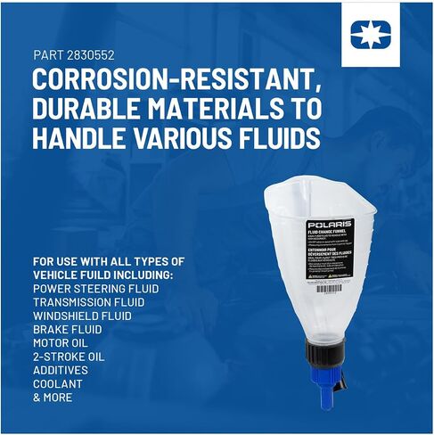 Polaris 1 Liter Fluid Change Funnel with Long Hose - Mess-Free and Controlled Pouring of Automotive Fluids, Oil, Gas - Durable Design for Easy Maintenance, Refills and Precision Pouring, Part 2830552 in Saudi Arabia