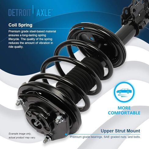 Detroit Axle - Strut الأمامي اليمنى لـ 07-10 Kia Magentis Optima Rondo ، Strut Side Side Trust W/Coil Spring Assembly 2007 2008 2008 2010 Replace Quick Instran in Kuwait