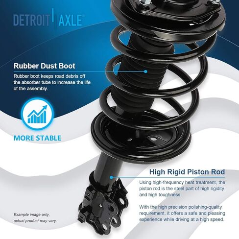 Detroit Axle - Strut الأمامي اليمنى لـ 07-10 Kia Magentis Optima Rondo ، Strut Side Side Trust W/Coil Spring Assembly 2007 2008 2008 2010 Replace Quick Instran in Kuwait