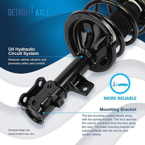 Detroit Axle - Strut الأمامي اليمنى لـ 07-10 Kia Magentis Optima Rondo ، Strut Side Side Trust W/Coil Spring Assembly 2007 2008 2008 2010 Replace Quick Instran in Kuwait