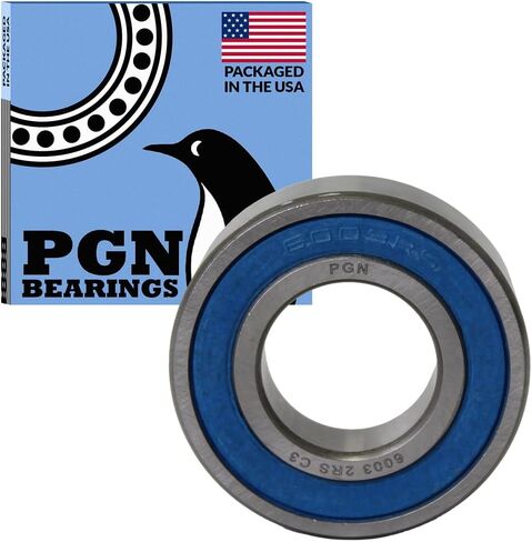 PGN (10 Pack) 6003-2RS Bearing - Lubricated Chrome Steel Sealed Ball Bearing - 17x35x10mm Bearings with Rubber Seal & High RPM Support in Saudi Arabia