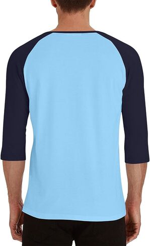 3/4 Sleeve Baseball Shirt Men Casual Stylish Raglan Sleeve Jersey Henley Tops Mens Slim Color Block Athletic T Shirts in Saudi Arabia