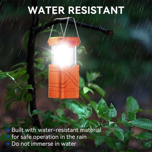 LETMY 4 Pack Camping Lantern, Rechargeable LED Lanterns, Solar Lantern Battery Powered Hurricane Lantern Flashlights with 3 Powered Ways & USB Cable for Emergency, Power Outage, Hurricane Supplies in Saudi Arabia