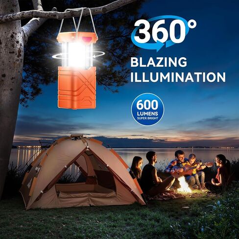 LETMY 4 Pack Camping Lantern, Rechargeable LED Lanterns, Solar Lantern Battery Powered Hurricane Lantern Flashlights with 3 Powered Ways & USB Cable for Emergency, Power Outage, Hurricane Supplies in Saudi Arabia