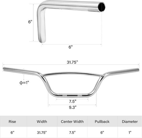 6" Rise 1" Fat Hollywood Ape Handlebar Fit For Harley Davidson Sportster Softail models Cruiser models and other Custom Application in Saudi Arabia
