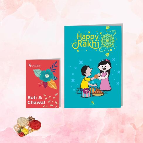 Bhaiya Bhabhi Rakhis Set with Roli Chawal Pack and greeting - Rakhi for Brother, Bhaiya, Bhai - Lumba Rakhi for Bhabhi, Sister in Saudi Arabia