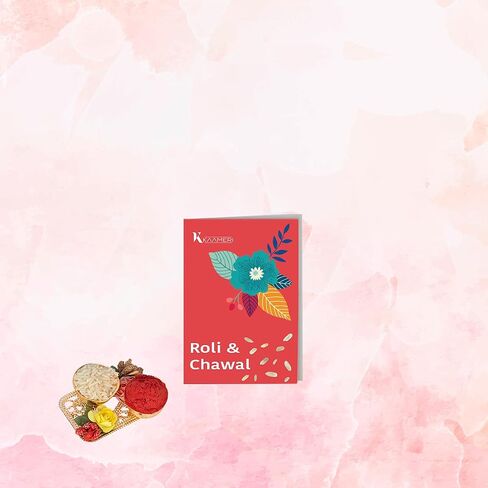 Bhaiya Bhabhi Rakhis Set with Roli Chawal Pack and greeting - Rakhi for Brother, Bhaiya, Bhai - Lumba Rakhi for Bhabhi, Sister in Saudi Arabia