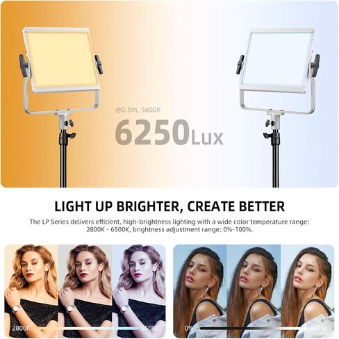 Godox LP600R RGB LED Video Light with Barndoor, 60W 1800K-10000K 9270Lux LED Panel Light with 14 FX Effects APP Control CRI/TLCI 96+ Dimmable 0-100% Studio Soft Light for Photography in Kuwait