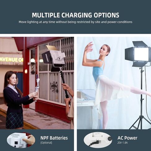 Godox LP600R RGB LED Video Light with Barndoor, 60W 1800K-10000K 9270Lux LED Panel Light with 14 FX Effects APP Control CRI/TLCI 96+ Dimmable 0-100% Studio Soft Light for Photography in Kuwait
