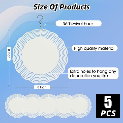 CHONOVO 5 Pack 3 Inch Sublimation Wind Spinner Blank in Saudi Arabia
