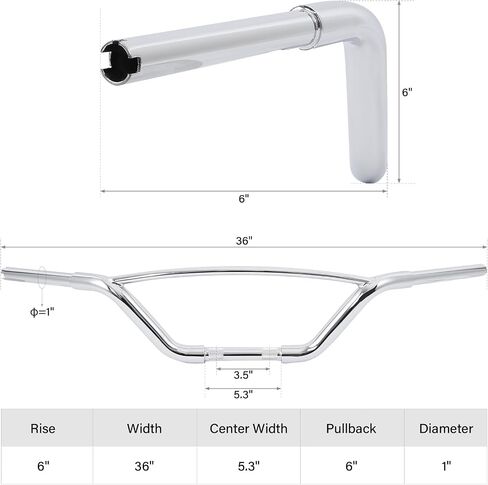 6" Rise 1" Fat Hollywood Ape Handlebar Fit For Harley Davidson Sportster Softail models Cruiser models and other Custom Application in Saudi Arabia