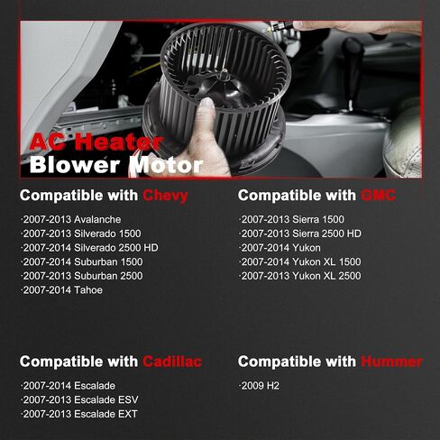 Blower Motor,Nikimotorsport Heater Blower Motor Compatible with 2007-2014 Chevy & GMC & Cadillac,Replace OE# 700164,22741027,1581683. in Saudi Arabia