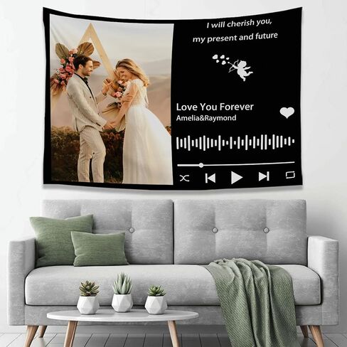 Custom Tapestry Upload Images/Text Customized Tapestry Wall Hanging Backdrop for Bedroom Multiple Sizes in Kuwait