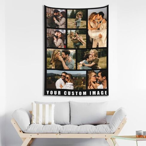 Custom Tapestry Upload Images/Text Customized Tapestry Wall Hanging Backdrop for Bedroom Multiple Sizes in Kuwait