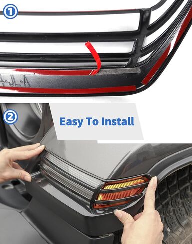 Black Turn Signal Light Cover for 2018-2024 Jeep Wrangler JL/JT Front Side Turn Light Eyebrow Light Cover Trim Frame Exterior Decor Accessories in Saudi Arabia