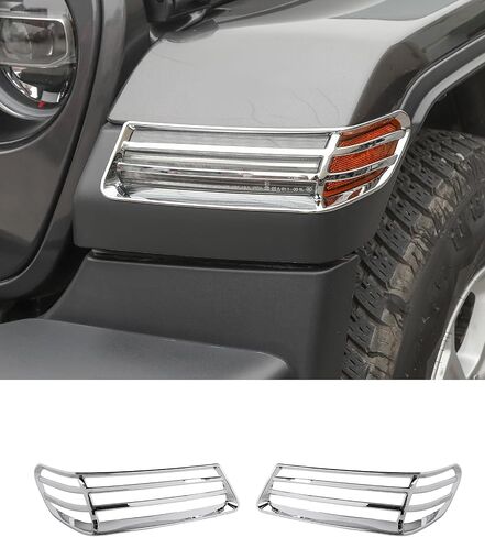 Black Turn Signal Light Cover for 2018-2024 Jeep Wrangler JL/JT Front Side Turn Light Eyebrow Light Cover Trim Frame Exterior Decor Accessories in Saudi Arabia