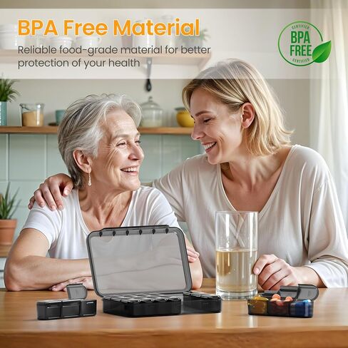 Daviky Weekly Pill Organizer 3X a Day, Large Pill Box 7 Day 3 Times a Day with Separate Light-Proof Container, Portable Travel Pill Case for Medication, Vitamins, Fish Oil and Supplements in Kuwait