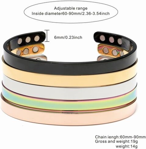 Calm Bracelet, Titanium Ion Magtherapy Lymphatic Drainage Ring Cuff Acupuncture Therapy Stainless Steel Bangle For Women Men Health Jewelry Gifts in Saudi Arabia