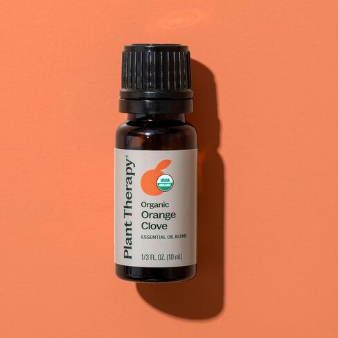 Plant Therapy Organic Orange Clove Essential Oil Blend 10 mL (1/3 oz) Bright, Bold, and Naturally Energizing, Great Addition to DIY Household Cleaners, Naturally Freshens The Air with Citrus & Spice in Saudi Arabia