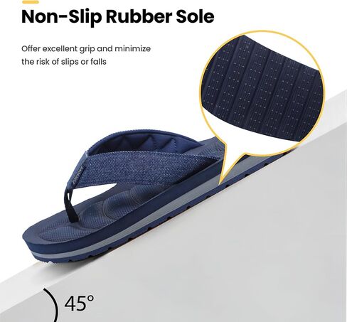 Flip Flip Flops Canvas Thong Sandals Arch Arch Support Beach Slippers-Semory Foam Foam مقاومة للماء in Kuwait