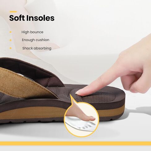 Flip Flip Flops Canvas Thong Sandals Arch Arch Support Beach Slippers-Semory Foam Foam مقاومة للماء in Saudi Arabia
