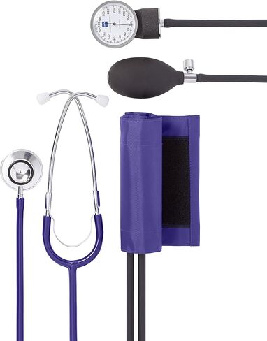 Medline Compli-Mates Professional Aneroid Sphygmomanometer and Dual-Head Stethoscope Kit with Carrying Case, Hunter Green, Adult Size, 1 Kit in Saudi Arabia