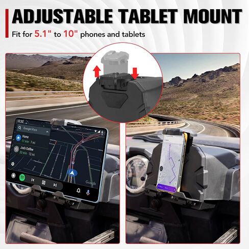 A & UTV PRO Electronic Tablet Holder & Tie Down Anchors for Polaris RZR XP 1000 2014-2018, Black in Saudi Arabia
